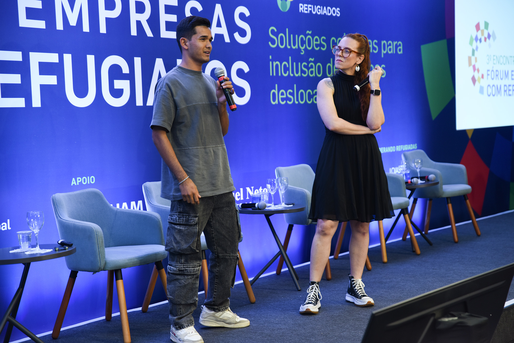 Juliana Wallauer e Esmatullah Mohsini