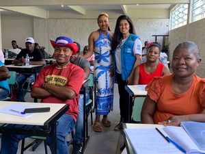 Aula de português com comunidade haitiana em Lajeado (RS)
