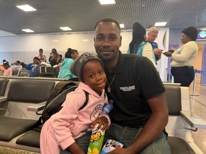 O haitiano Jameson Kene não via a filha Keisha há dois anos