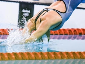 A nadadora Yusra Mardini, Embaixadora da Boa Vontade do ACNUR, durante os Jogos Olímpicos Rio 2016