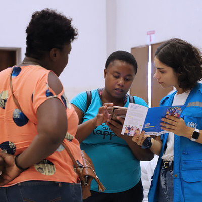 Haitiana atendida durante mutirão na Missão Paz