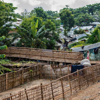 Vista do campo de refugiados de Kutupalong em Cox's Bazar, onde vive a maioria dos refugiados Rohingya em Bangladesh