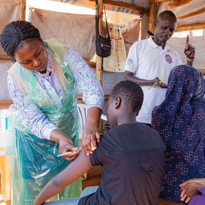 Refugees from Sudan are registered at Kyriandongo reception center in Uganda