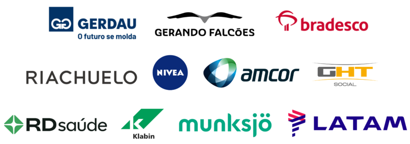 Lista das empresas que doaram para o ACNUR Brasil: Gerdau, Gerando Falcões, Bradesco, Riachuelo, Nívea, Amcor, GHT Social, RD Saúde, Klabin, Munksjö e Latam