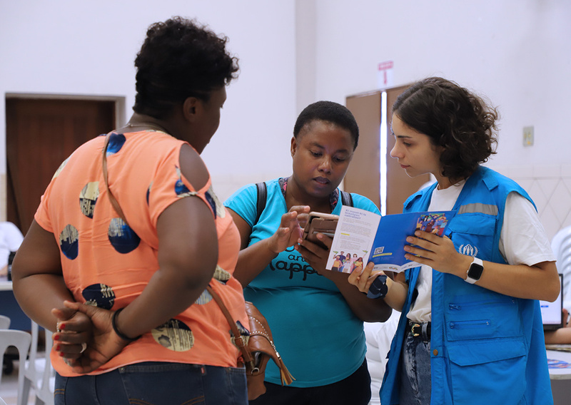 Haitiana atendida durante mutirão na Missão Paz