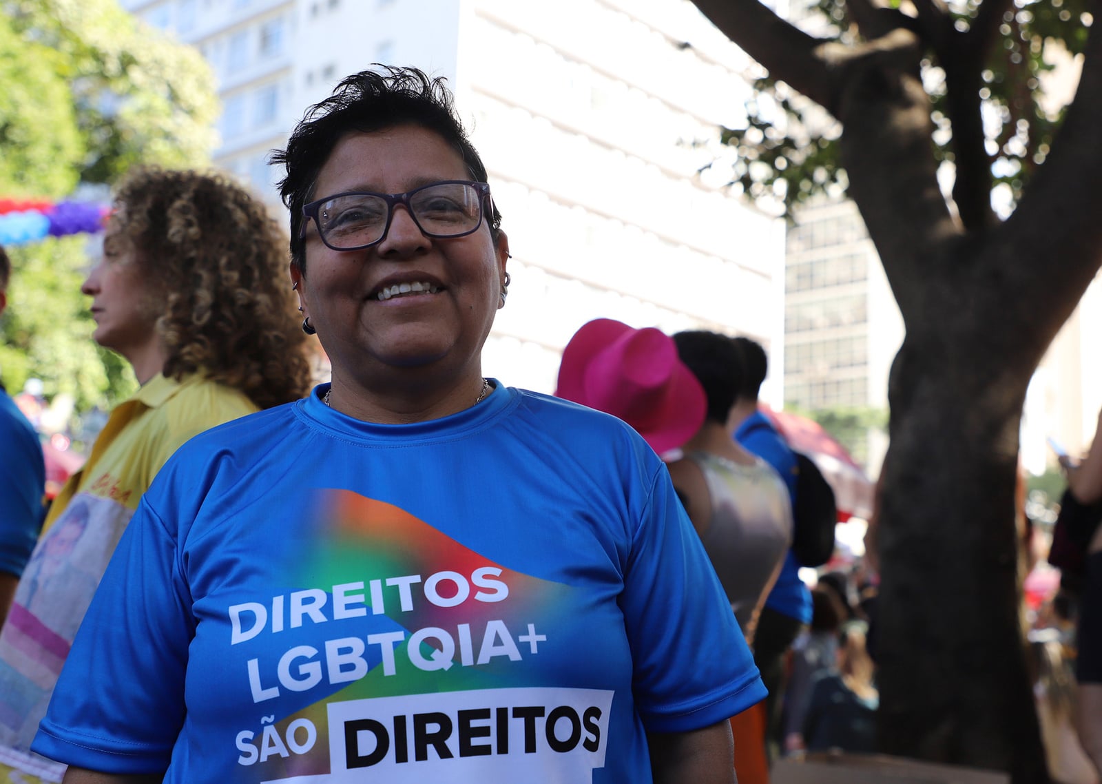 Ringo Ayala Caballero, da Bolívia, durante a 30a Parada do Orgulho LGBT+ de SP