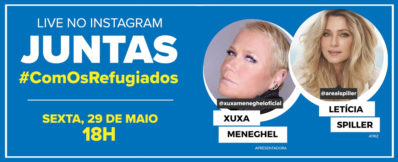 Let&iacute;cia Spiller convida Xuxa para live em prol de refugiados