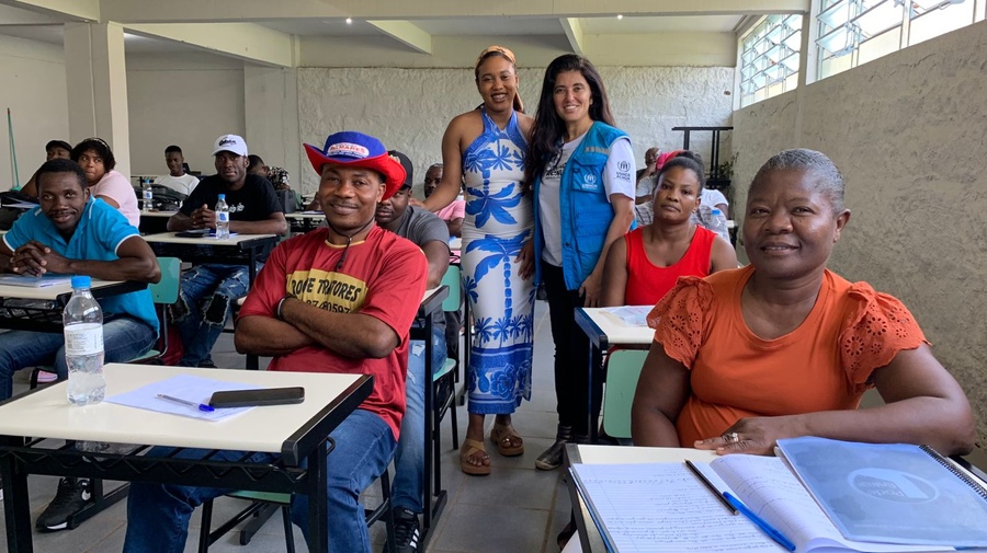 Aula de português com comunidade haitiana em Lajeado (RS)