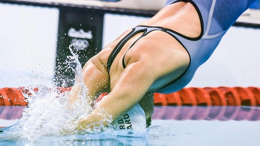 A nadadora Yusra Mardini, Embaixadora da Boa Vontade do ACNUR, durante os Jogos Olímpicos Rio 2016