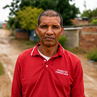 Foto retrato de hombre adulto con camiseta de promotor comunitario 