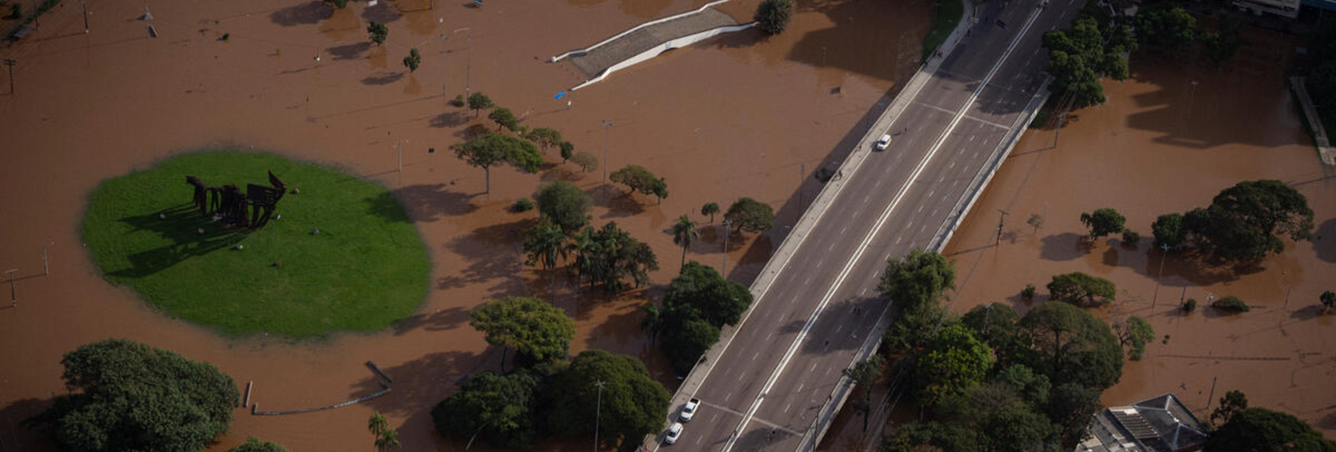 Vista aérea de una zona inundada.