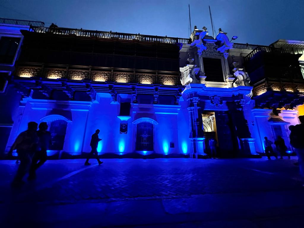 El Ministerio de Relaciones Exteriores (Palacio de Torre Tagle) en Lima.