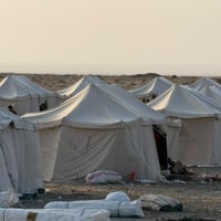 Campamento de Al Firdaws, en la gobernación de Adén (Yemen), donde se alojan familias desplazadas por el reciente recrudecimiento de los combates.
