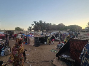 Tiendas improvisadas en un campamento de refugiados