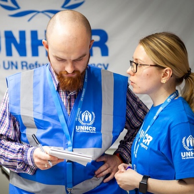 Poland. Ukrainian refugees receive cash assistance from UNHCR at Wroclaw centre