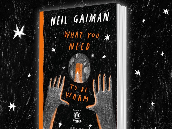 Portada del libro Aquello que nos da calor, de Neil Gaiman, Embajador de Buena Voluntad de ACNUR
