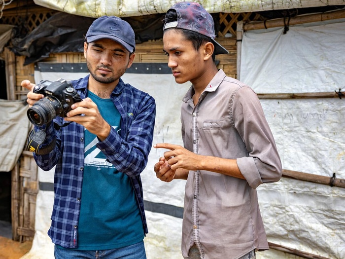 Bangladesh. Los Narradores Rohingyas, ganadores regionales para Asia y el Pacífico del Premio Nansen para los Refugiados de ACNUR 2023, iluminan a su comunidad.