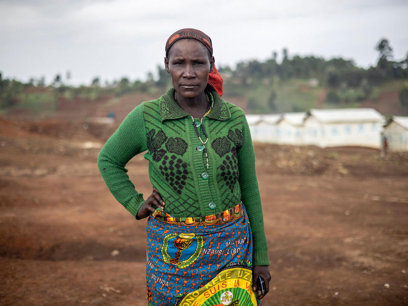 Alphonsine, an internally displaced women in the DRC, poses for the camera. 