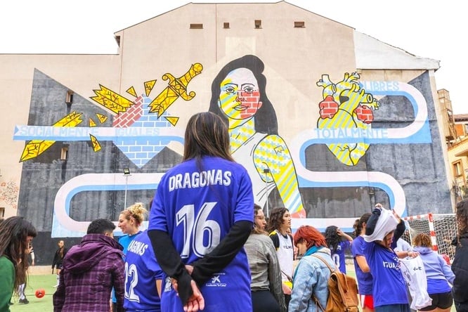 Jugadoras de Dragonas de Lavapiés, una de las asociaciones beneficiarias de las Ayudas al Emprendimiento.