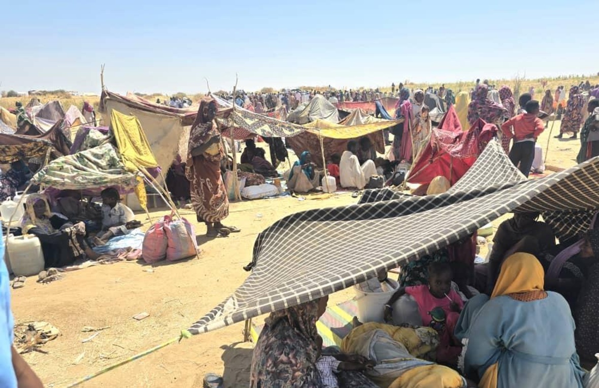 Desplazados internos sudaneses en un centro de recepción en Tawila, después de huir de El Fasher y alrededores, en Darfur Norte, en octubre de 2025.