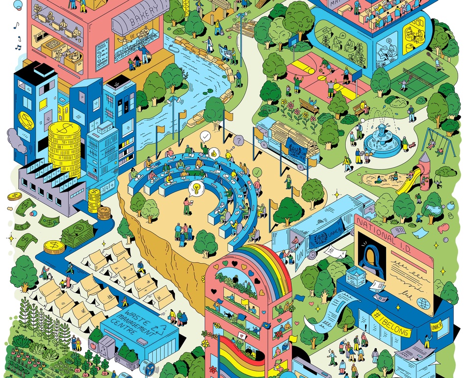 Ilustración de la "Ciudad de la esperanza".
