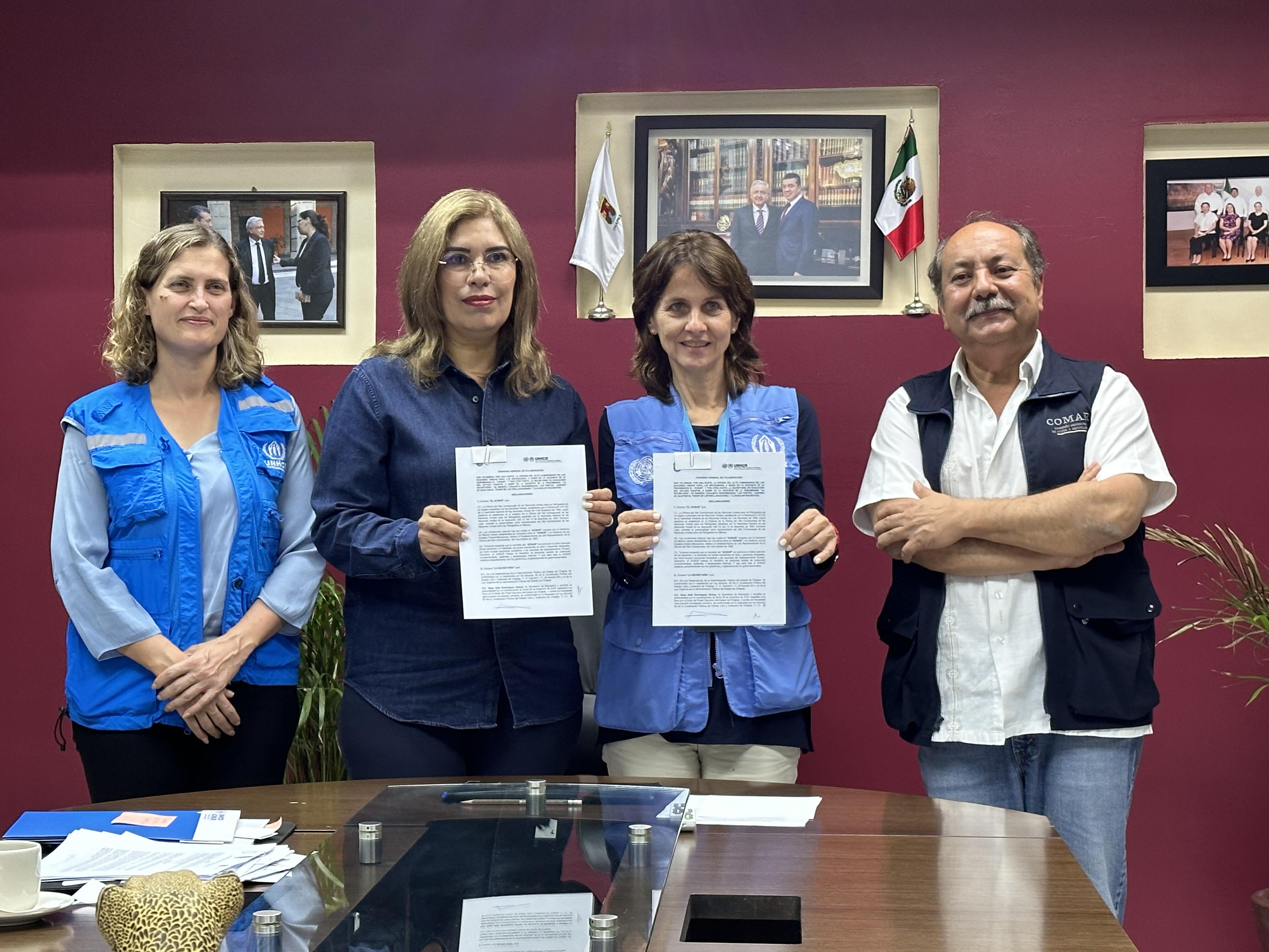 ACNUR y Secretaría de Educación Pública de Chiapas firman convenio de colaboración