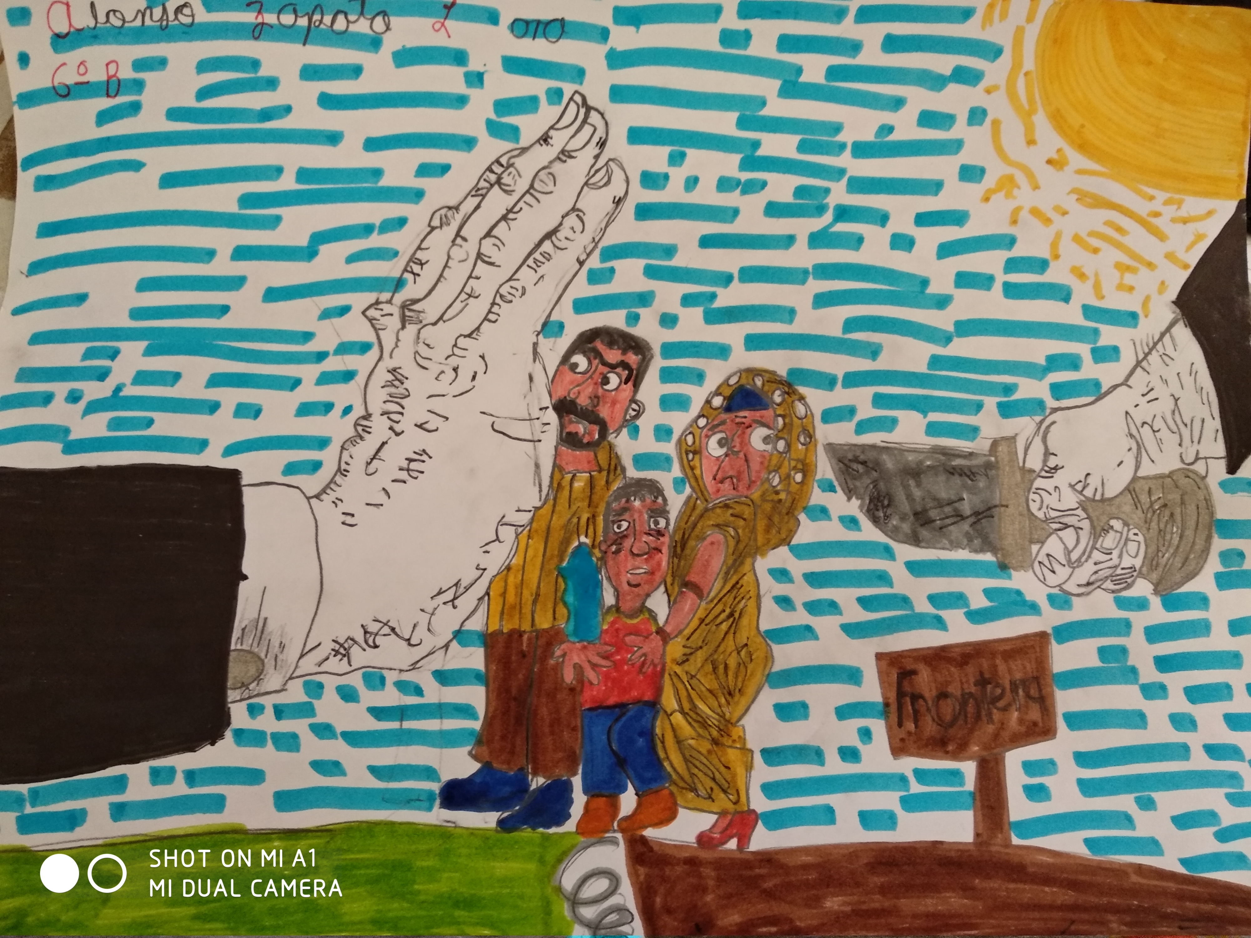 Primer Lugar en la Categoría Gráfica:Alonso Zapata Lara (México) Título: Familia refugiada Entidad: San Luis Potosí