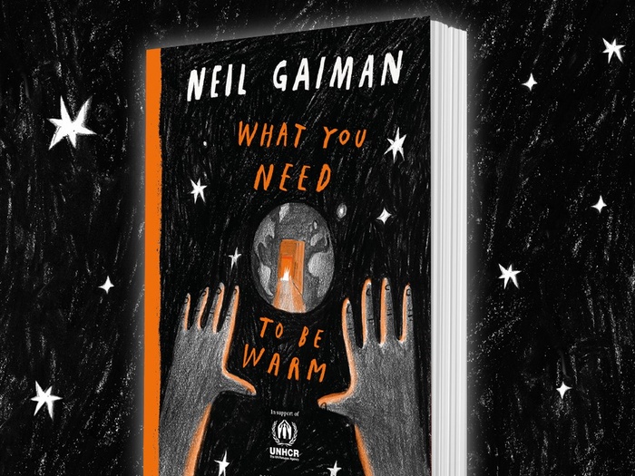 Portada del libro Aquello que nos da calor, de Neil Gaiman, Embajador de Buena Voluntad de ACNUR