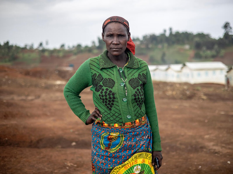 Alphonsine, an internally displaced women in the DRC, poses for the camera. 