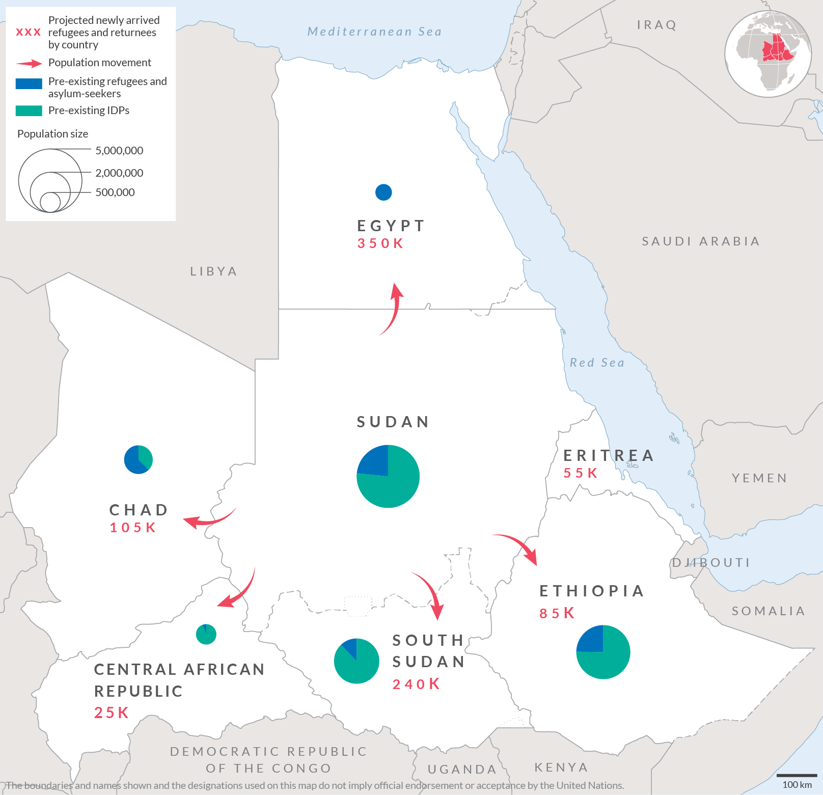 Map of Sudan and neighbouring countries