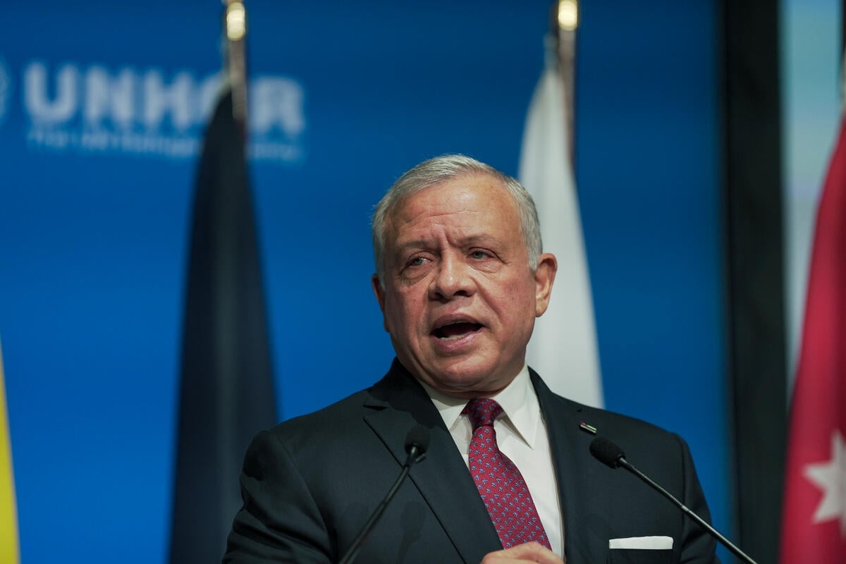 Su Majestad, el rey Abdullah II de Jordania, emitió en Ginebra el discurso inaugural en el Foro Mundial sobre los Refugiados de 2023. 