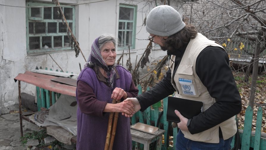 Hugo em visita a famílias em Donetsk, Ucrânia 