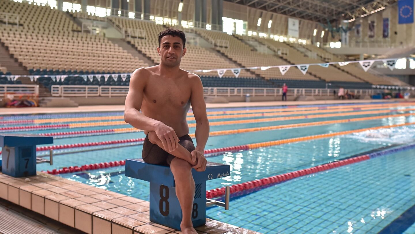 Greece. Refugee athlete Ibrahim Al Hussein trains with hopes of securing a spot on the  Tokyo 2020 Refugee Paralympic Team