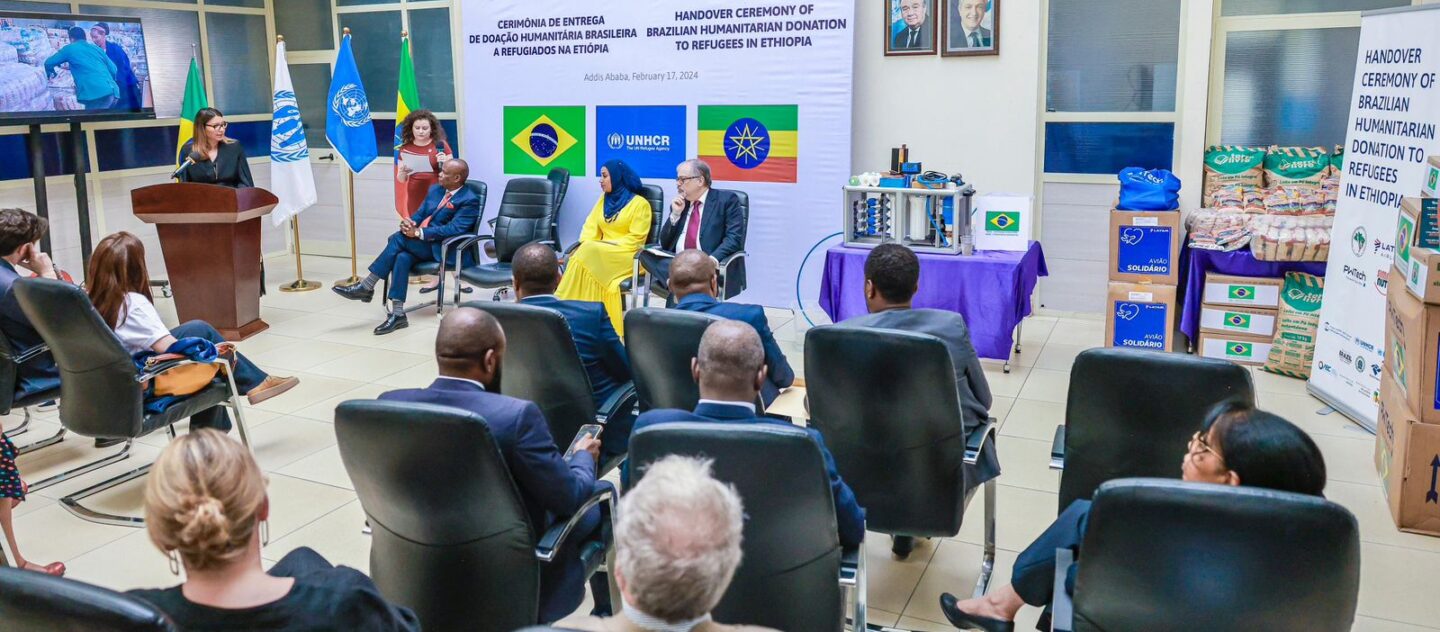 Janja Lula da Silva oficializa a doação de itens ao ACNUR da Etiópia
