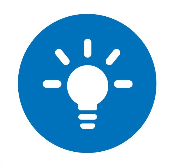 Ícono de un foco encendido, que representa una idea Ícono de un foco encendido, que representa una idea