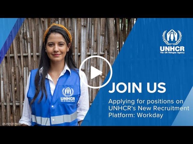 A UNHCR staff member