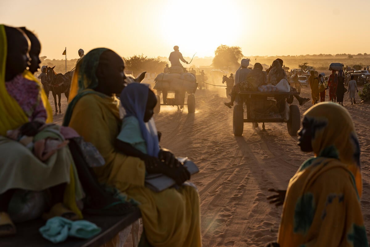 Refugiados sudaneses llegan a la ciudad fronteriza de Adre, Chad, en octubre de 2024. Refugiados sudaneses llegan a la ciudad fronteriza de Adre, Chad, en octubre de 2024.