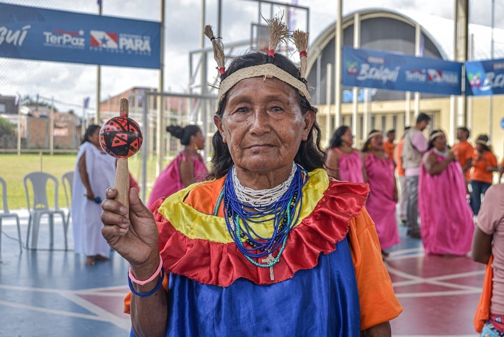 La indígena Petra participa en el 1º Encuentro de la Cultura Warao en Belém.