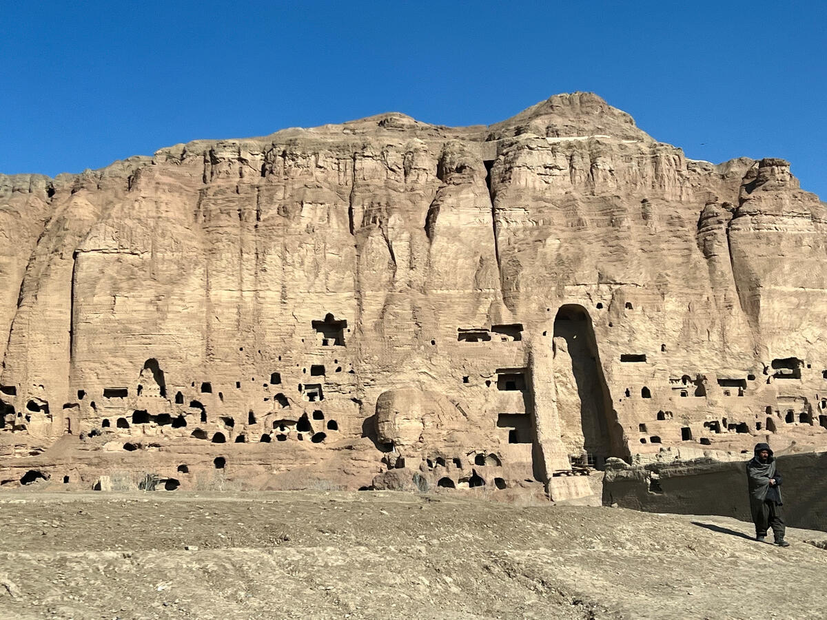 Afghanistan. Vulnerable family living in cave cliffs receive financial support from UNHCR