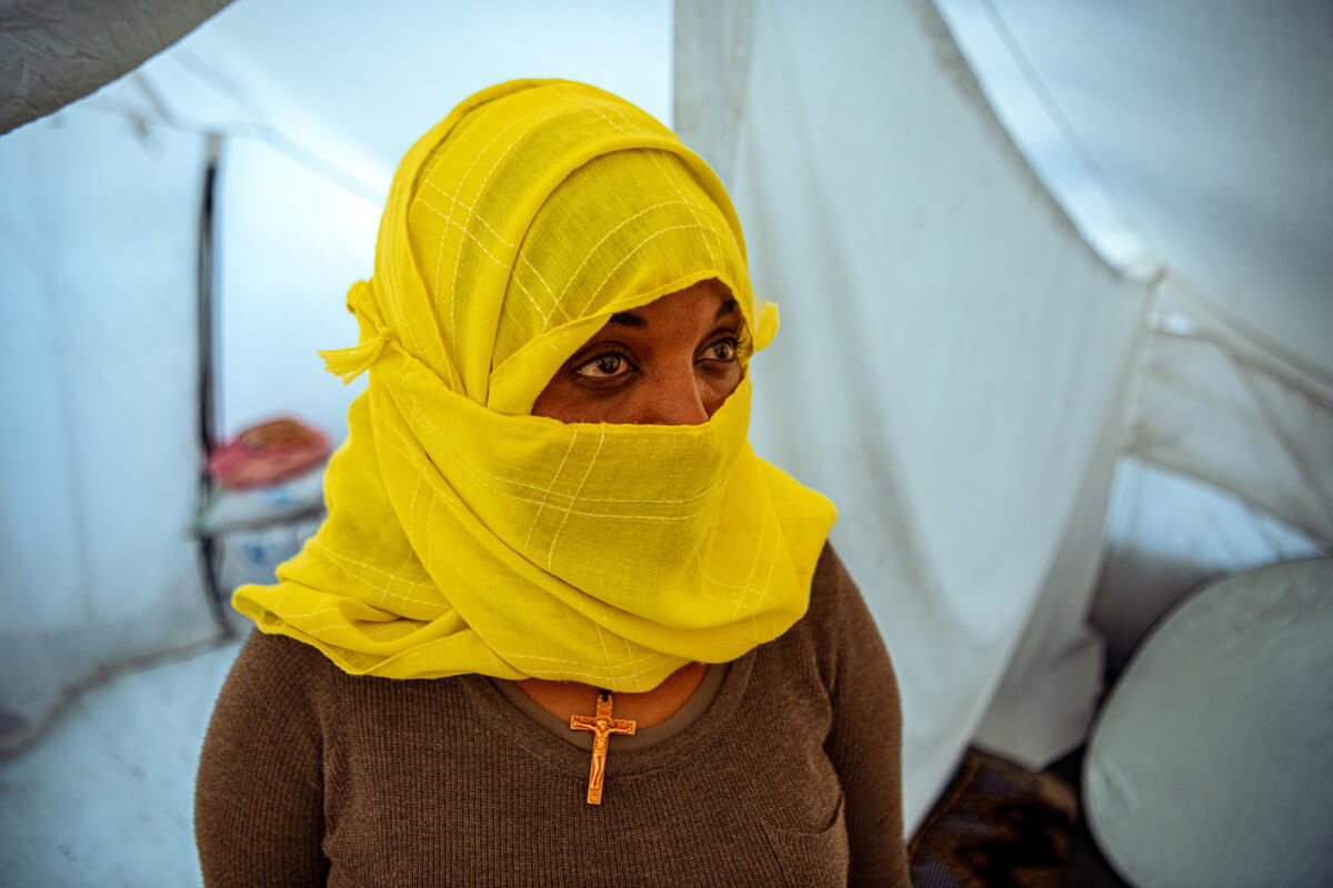 Ethiopia. UN High Commissioner for Refugees, Filippo Grandi, visits Eritrean refugees displaced by war in the Tigray region