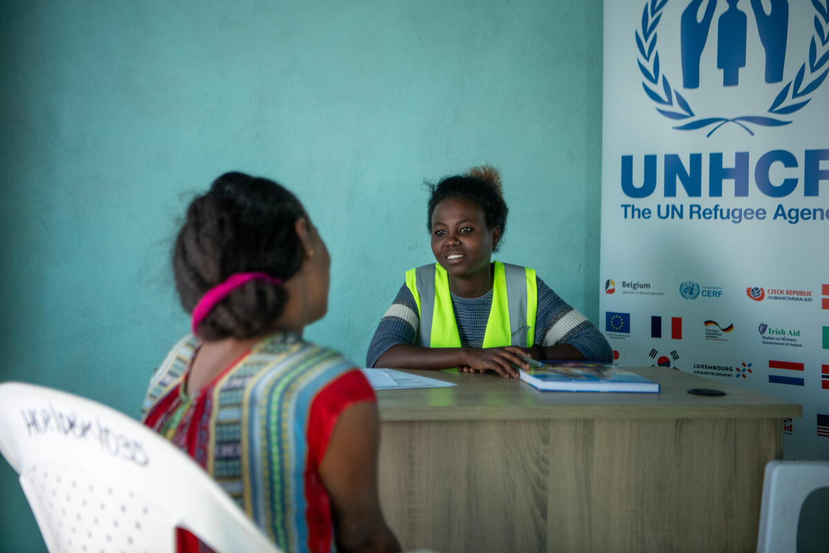 Ethiopia. UN High Commissioner for Refugees, Filippo Grandi, visits Eritrean refugees displaced by war in the Tigray region