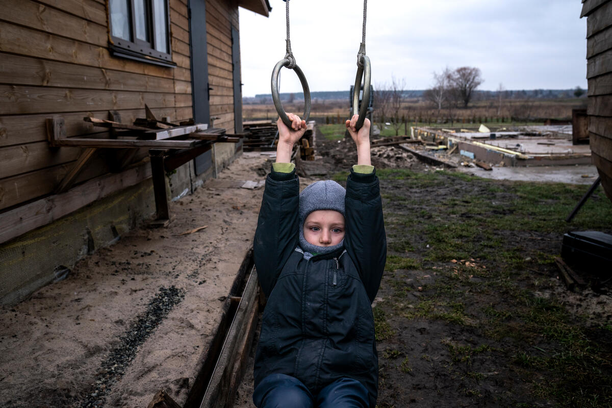 Ukraine. Family's house in Ozershchyna village is destroyed entirely by the war