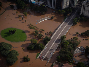 Vista aérea de una zona inundada.