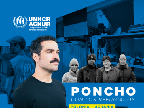 Poncho con los refugiados