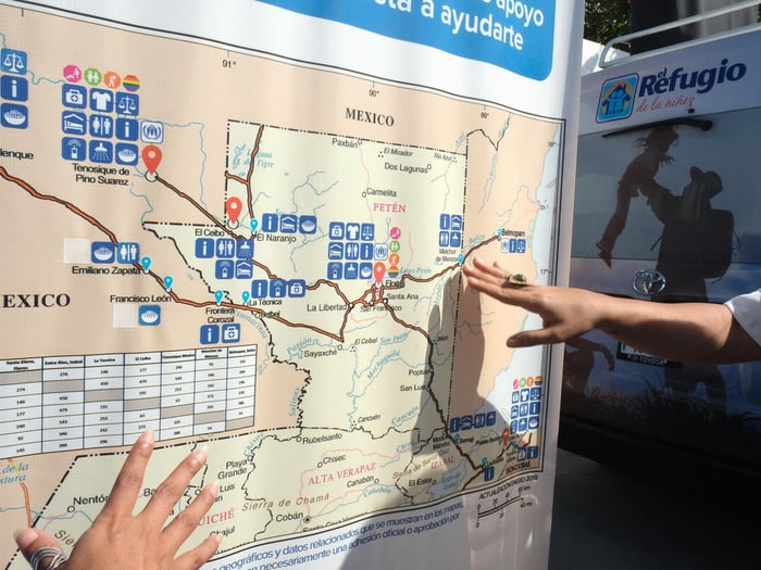 Imagen de un mapa de Guatemala