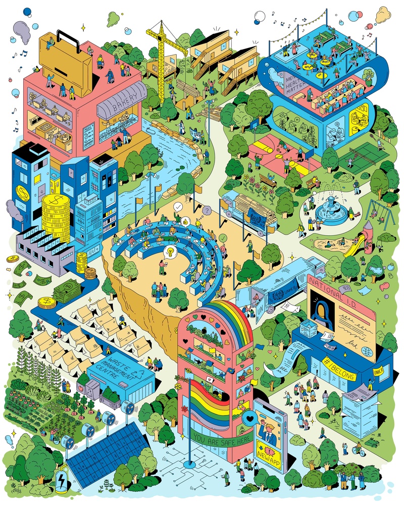 Ilustración de la "Ciudad de la esperanza".