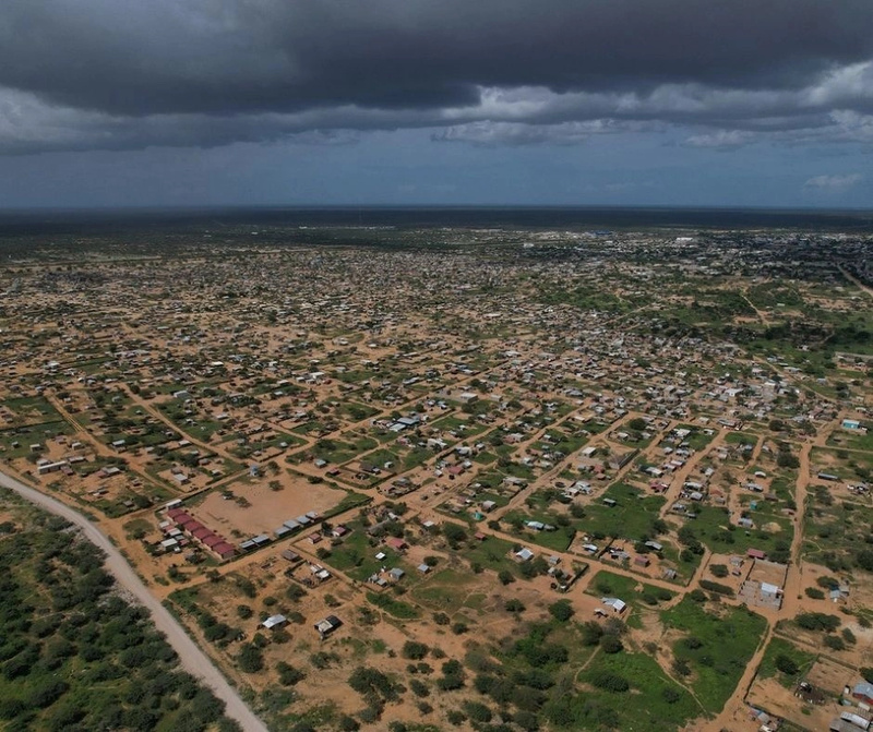 Vista aérea de un asentamiento informal.