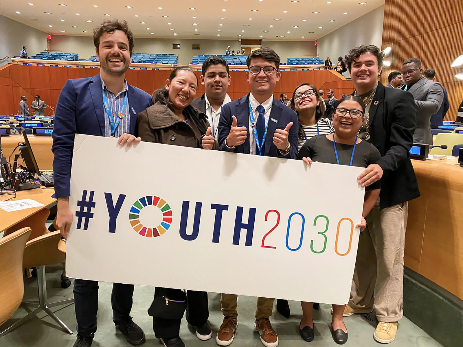 Guillén participó en el Foro de la Juventud, ECOSOC 2023 junto a otros jóvenes líderes de El Salvador y el mundo.