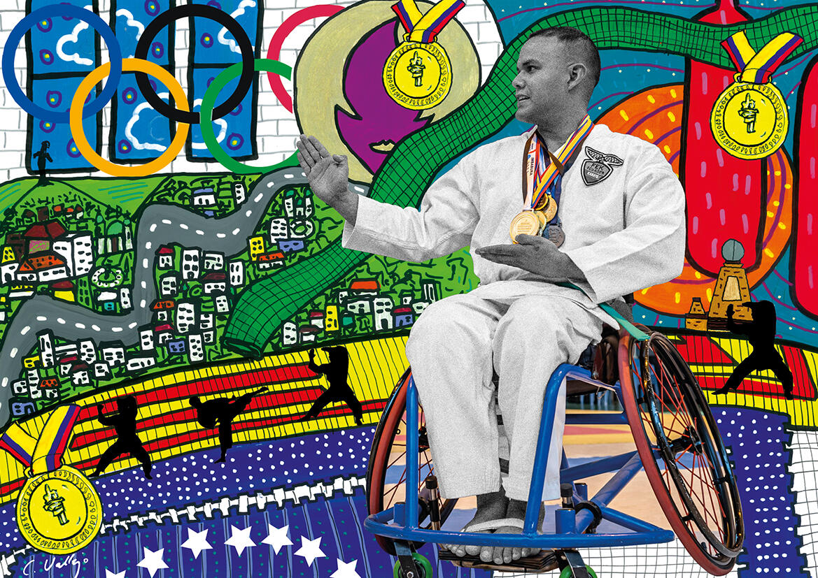 Carlos Acosta es un refugiado venezolano en Quito que a través del para-karate ha logrado dos cosas: integrarse en Ecuador y dejado en alto el nombre del país que le abrió las puertas.