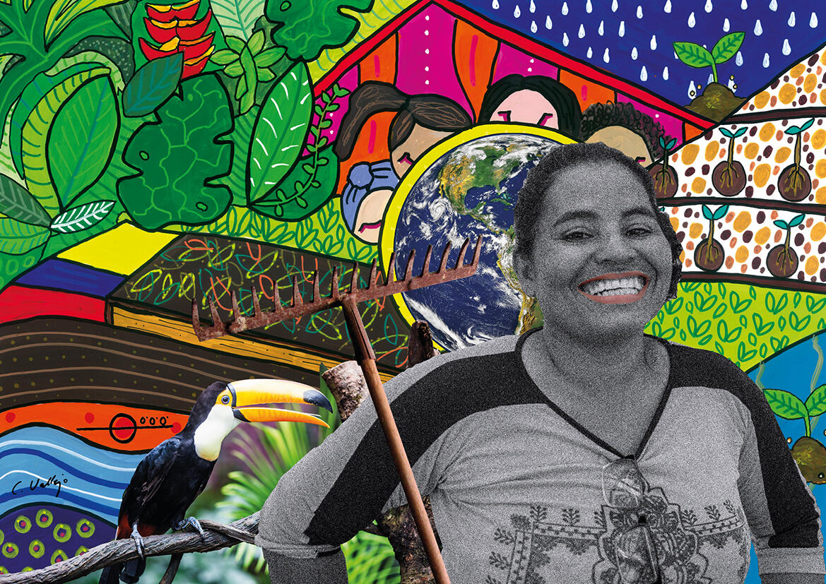 Omaira llegó de Colombia para apartarse de la violencia que la aquejaba. En Ecuador, junto a sus vecinos y vecinas emplean técnicas para cultivar productos orgánicamente.